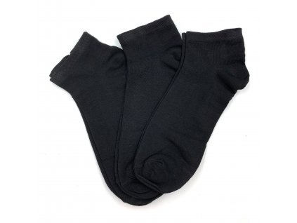 Pánské kotníkové bambusové ponožky 3-pack černá (Velikost 40-43)