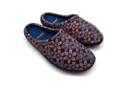 Dámske papuče GEZER kvetina modrá-ružová tmavá