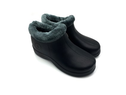 Dámske zateplené topánky FLAMEshoes B-2016 čierne / šedé