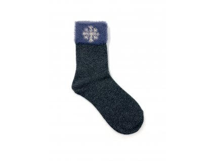 Dámské vlněné ponožky s vločkou šedé