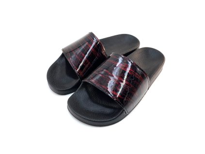 Dámske šľapky GEZER - čierno-vínová