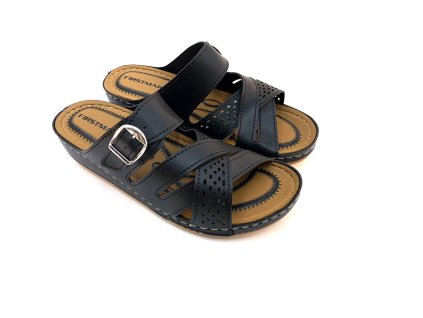 Dámske páskové šľapky GEZER - čierna