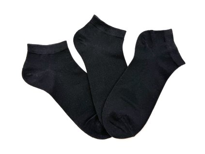 Dámské bambusové kotníkové ponožky 3-pack černá