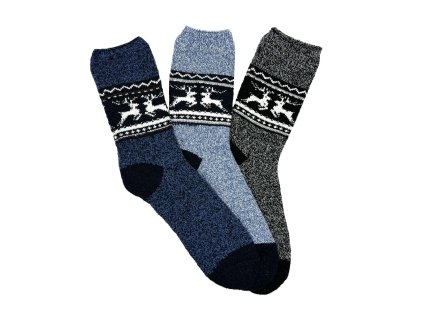 Pánske vlnené ponožky ALPACA so SOBOM 3-pack - svetlo modré