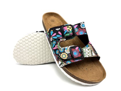 Dámské biopantofle černé se vzorem