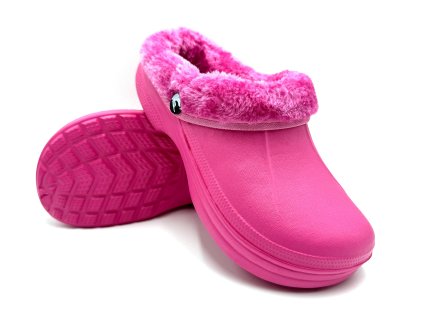Dámské clogsy plné s kožíškem TexBase růžová