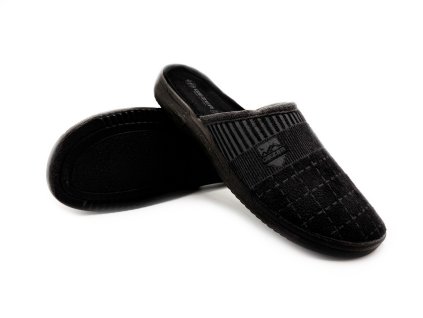 Pánske papuče GEZER s logom - čierne