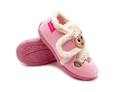 Dětské papuče GEZER Ovečka růžové - větší