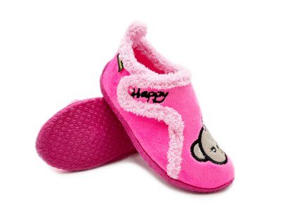 Dětské papuče GEZER HAPPY - svítivě růžová