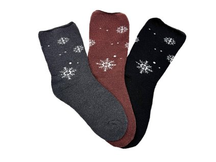 Dámske bambusové termo ponožky 3-pack - sivá/hnedá/čierna