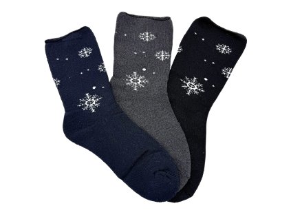 Dámske bambusové termo ponožky 3-pack - modrá/sivá/čierna