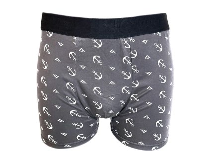 Pánské boxery UOMO KOTVA - tm. šedé
