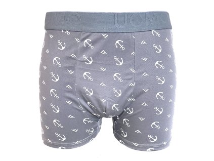 Pánské boxery UOMO KOTVA - sv. šedé