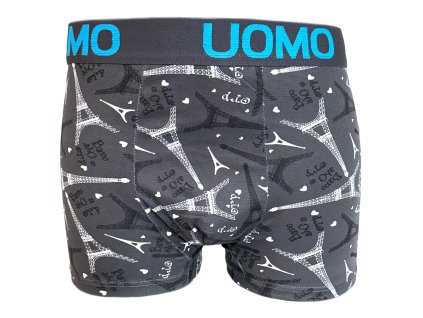 Pánské boxery UOMO PARIS - tm. šedá