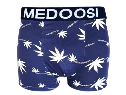 Pánské boxery MEDOOSI CANNABIS - modré