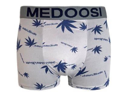 Pánské boxery MEDOOSI CANNABIS - sv. šedé