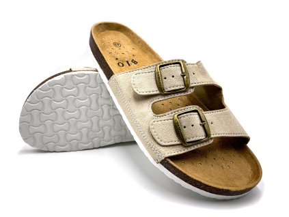 Pánské korkové biopantofle béžové