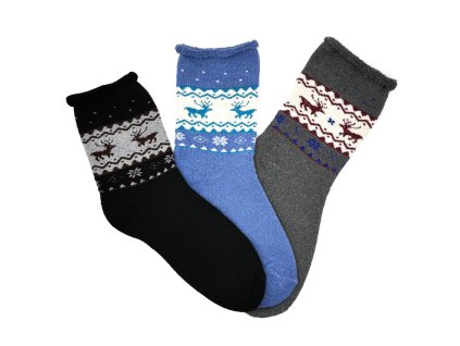 Dámské bambusové termo ponožky SOB 3-pack - modrá MIX