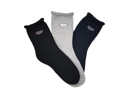 Dámské bambusové termo ponožky SRDCE 3-pack - šedá MIX