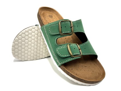 Dámské korkové ECO biopantofle zelené