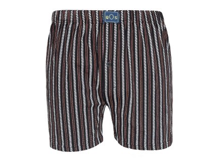 Pánské volné boxerky - černo-oranžový pruh