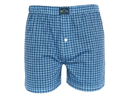 Pánské volné boxerky - modrá kostka