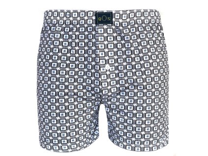 Pánské volné boxerky - černo-modrá kostka