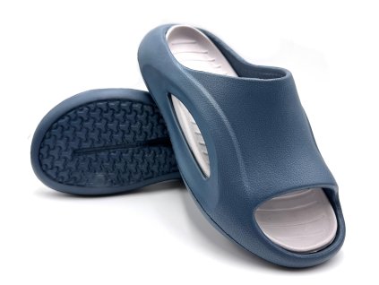 Pánske bazénové šľapky TEXBASE - modro-sivé