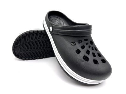 Dámske clogsy TEXBASE - čierno-sivá