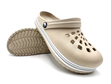 Dámske clogsy TEXBASE - béžovo-sivá