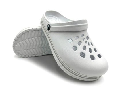 Dámske clogsy TEXBASE - bielo-sivá