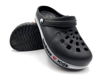 Dětské clogsy TEXBASE s 3D logem větší - černá