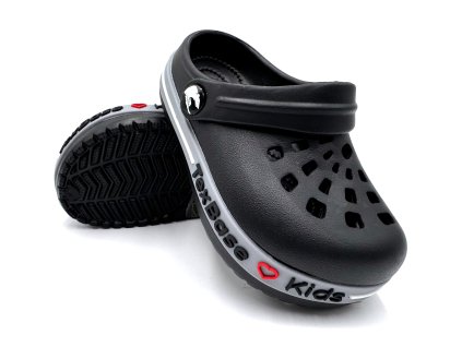 Dětské clogsy TEXBASE s 3D logem menší - černá