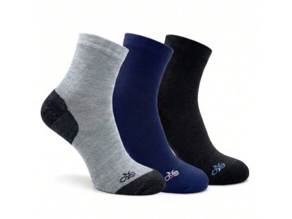 Pánské kotníkové ponožky cyklo šedý MIX 3-pack