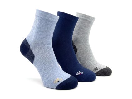 Pánské kotníkové ponožky cyklo modrý MIX 3-pack