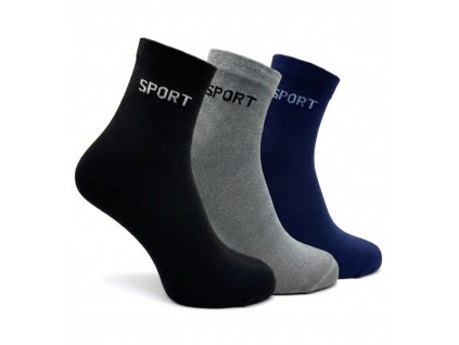 Pánské kotníkové ponožky sport černý MIX 3-pack