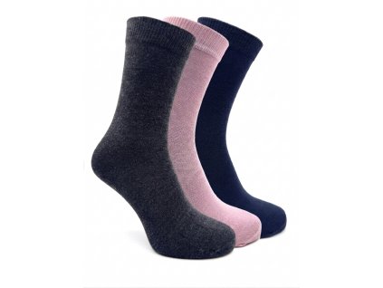 Dámské klasické ponožky 3-pack růžový MIX