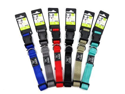Nylonový obojek jednobarvený L-XL - 40-65 cm