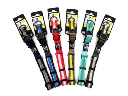 Nylonový obojek reflexní M-L - 35-55 cm