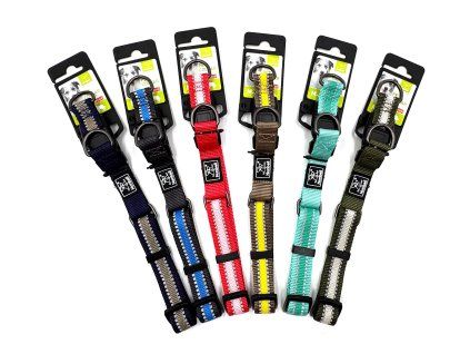 Nylonový reflexný obojok M-L – 35–55 cm