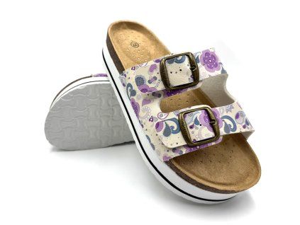 Dámské biopantofle na platformě VZOR - lila