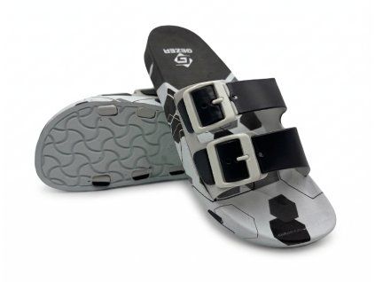 Pánské páskové pantofle GEZER - černo-bílá