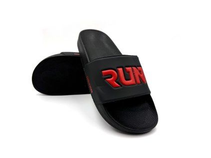 Pánské sportovní pantofle - RUN - černo-červené
