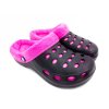 Dámské zateplené clogsy FLAMEshoes A-002-M černo-růžové (Velikost 36)
