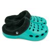 Dámské zateplené clogsy FLAMEshoes A-002-M tyrkysovo-černé (Velikost 36)