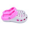Dámské zateplené clogsy FLAMEshoes A-002-M šedo-růžové (Velikost 36)