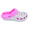 Dámské zateplené clogsy FLAMEshoes A-002-M šedo-růžové (Velikost 36)