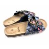 Dámské korkové biopantofle modré s květy (Velikost 36)