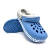 Dámske clogsy s kožúškom TexBase modrá / sivá