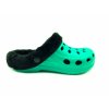 Dámské zateplené clogsy FLAMEshoes A-002-M smaragdová/černá